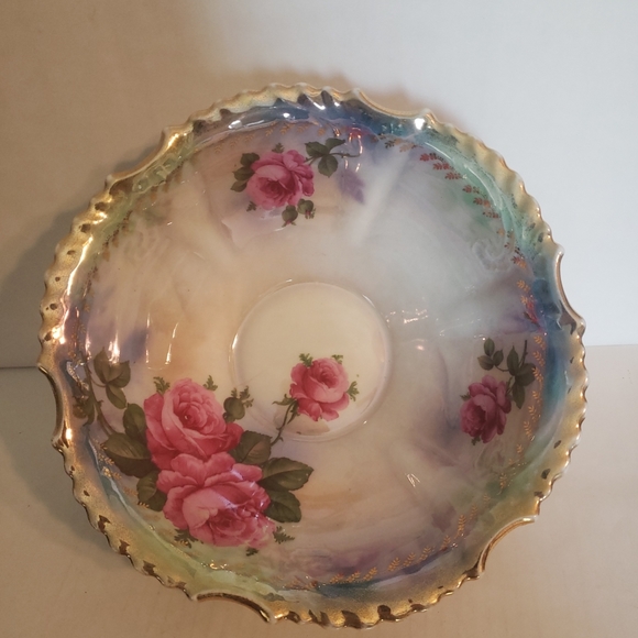 Silesien Germany Large Bowl with Roses - Picture 1 of 9